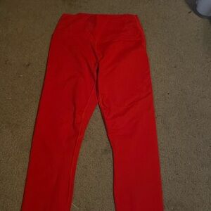 Bright Red Leggings w/ Detailing